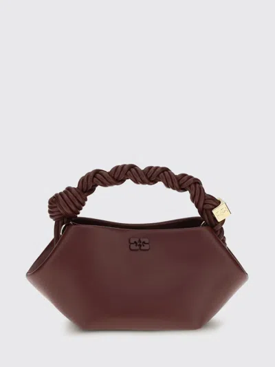 Ganni Shoulder Bag Woman Color Burgundy In Brown