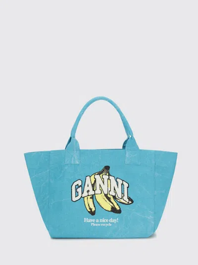 Ganni Shoulder Bag Woman In Blue