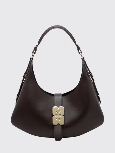 Ganni Shoulder Bag Woman In Brown
