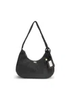 Ganni Black Handbag With Removable Shoulder Strap And Pendant With Logo In Faux-leather Woman In Black