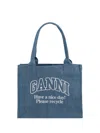 Ganni Tote Bag In Blue