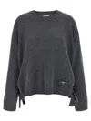 Ganni Sweater Wool Side Ties In Black