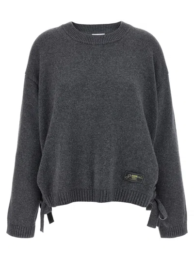 Ganni Side Laces Sweater In Blue