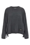 Ganni Sweater Wool Side Ties In Gray