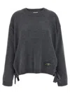 Ganni Sweater Wool Side Ties In Black