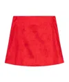 Ganni Side Zipper A Skirt In Red