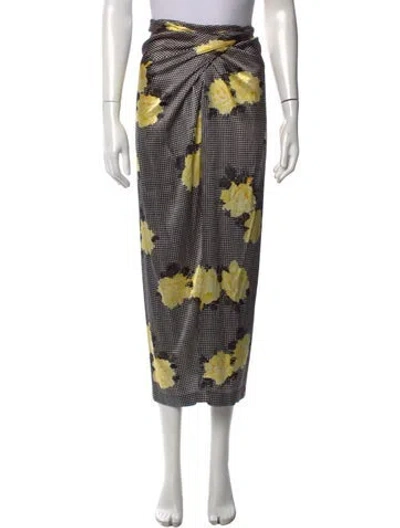 Pre-owned Ganni Silk Long Skirt In Multi