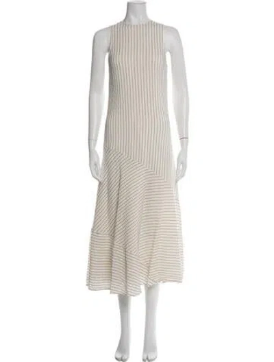 Pre-owned Ganni Silk Midi Length Dress In Multi