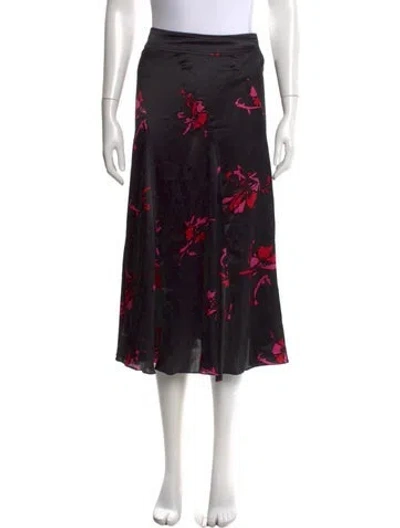 Pre-owned Ganni Silk Midi Length Skirt In Multi