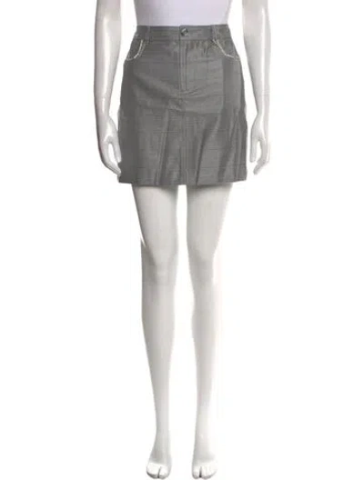 Pre-owned Ganni Silk Mini Skirt In Gray