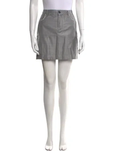 Pre-owned Ganni Silk Mini Skirt In Gray