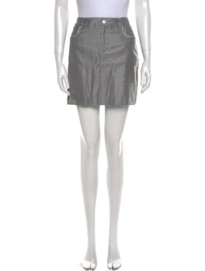 Pre-owned Ganni Silk Mini Skirt In Gray