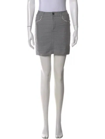 Pre-owned Ganni Silk Mini Skirt In Gray