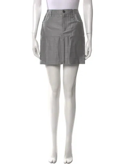 Pre-owned Ganni Silk Mini Skirt W/ Tags In Gray