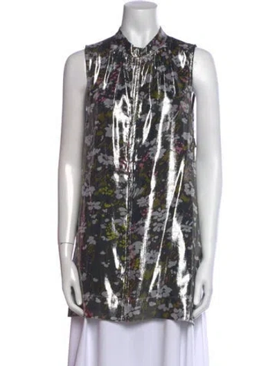 Pre-owned Ganni Silk Printed Tunic