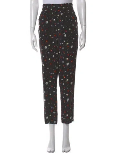 Pre-owned Ganni Silk Straight Leg Pants In Blue