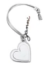 Ganni Bou Heart Metallic Mirror With Logo Lettering Pendant And Heart Charm In Metal Woman In Metallic