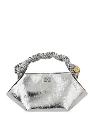Ganni Silver Recycled Leather Crossbody Bags