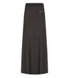 Ganni Silver Skirt With Logo In Silver