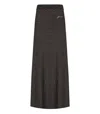 Ganni Silver Skirt With Logo In Silver