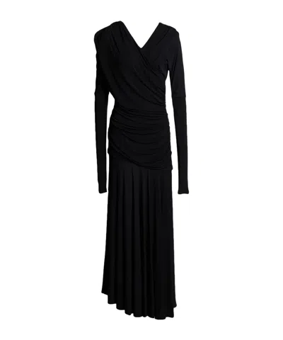 Ganni Simple High-waisted Maxi Dress In Black