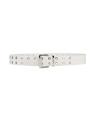 Ganni Simple Leather Belt In White