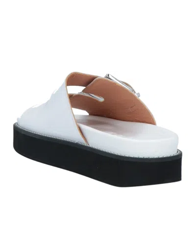Ganni Simple One-strap Leather Sandals In White