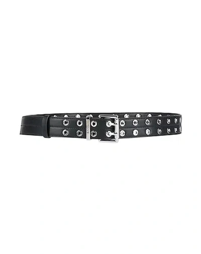 Ganni Simple Solid Color Belt In Black