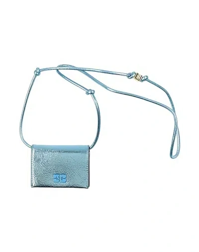Ganni Simple Solid-color Leather Card Holder In Black