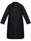 Ganni Single-breasted Quilted Jacket In Black
