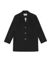 Ganni Single-breasted Shoulder-pads Blazer In Black