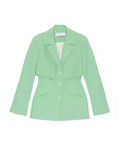 GANNI GANNI SINGLE-BREASTED TAILORED BLAZER