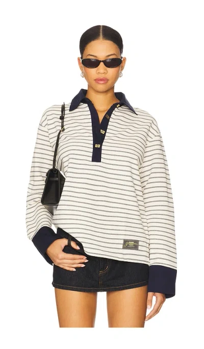 Ganni Single Piquet Jersey Polo In White