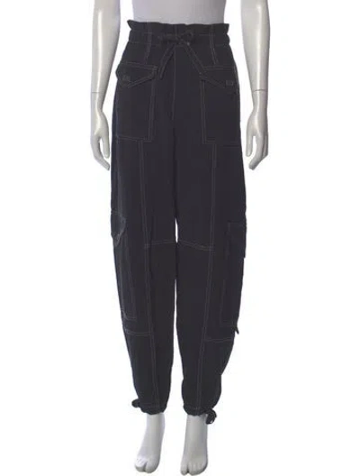 Pre-owned Ganni Skinny Leg Pants In Black