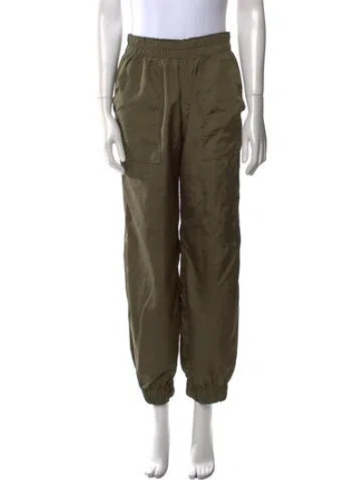 Pre-owned Ganni Skinny Leg Pants In Green