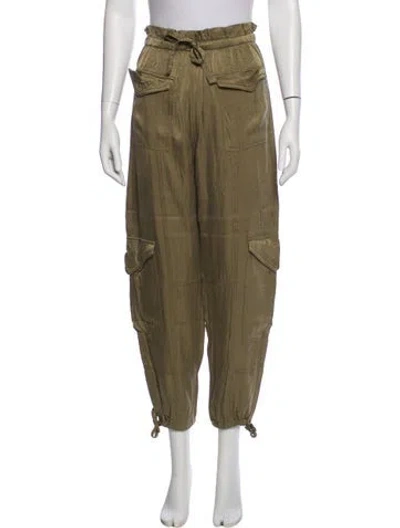 Pre-owned Ganni Skinny Leg Pants In Green