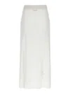 Ganni Shiny Pointelle Knit Skirts White In White