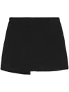 Ganni Black Textured Suiting Mini Skirt In Black