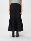Ganni Black Flounce Maxi Skirt In Schwarz