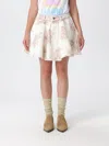 Ganni Women Floral Print Denim Miniskirt In Multi