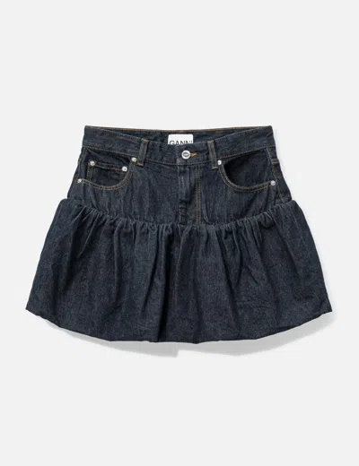 Ganni Mini Organic Cotton Skirt In Black