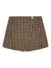 Ganni Brown Wool Blend Skirt In Multi