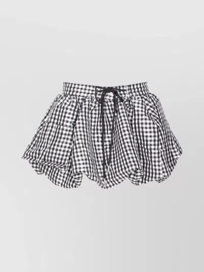 Ganni Skirt With Balloon Effect And Gingham Pattern
