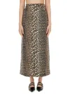 Ganni Leopard Print Long Skirt In Animal Print