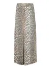 Ganni Leopard Print Long Skirt In Animalier