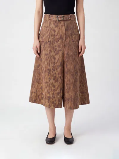 Ganni Skirt Woman In Brown