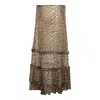 Ganni Animal Print Flared Layered Leopard Skirt