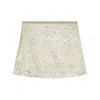 Ganni Womens Gold Silver Metallic Logo-waistband Recycled Polyester-blend Mini Skirt