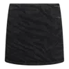 Ganni Tiger-print Denim Mini Wrap Skirt In Black
