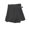 Ganni Black Fluffy Denim Wrap Miniskirt In Black
